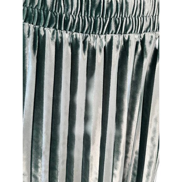 Velvet Skirt Womens Long XL Green Pleats On 34th Whimsigoth Fairy Boho Holiday - Picture 6 of 6